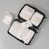 Borsoni da 6 pezzi Set da viaggio Conservazione dei vestiti Impermeabile Portatile Organizer per bagagli Custodia Cubo di imballaggio Stock locale 2023 Vendita