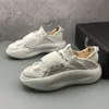 Style Wedding European Dress Shoes Party Spring Breattable Vulcanized Casual Sneakers Round Toe Tjock Bottom Business Leisure Walking Loafers D94 234