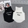 Camisetas transpirables de Jacquard con letras para mujer, camisetas deportivas sin mangas, camisetas informales de verano, chaleco de punto, Tops cortos