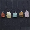 Colares pendentes de pedra mineral natural ametistas rosa amarelo branco cristal tigre olho jade agates colar por atacado entrega j dhljl