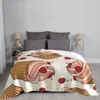 Blankets Ice Cream Blanket For Couch Sofa Sweet Cherry Super Soft Cozy Plush Microfiber Fluffy Lightweight Warm Bed Throw