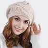 Berets SUPANDAN Knitted Beret Hat Women Hand Made Fashion Fleece Caps High Quality Winter Keep Warm Fur Pompoms Hats Lady V16081