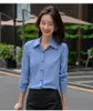 Kvinnors blusar skjortor stil höst vår rosa skjorta mode lång ärm toppar kontor affär koreanska blus kvinnor kläder arbetskvinnor