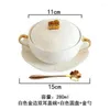 Dinnerware Sets Sugar Water Bowl Bird's Nest Dessert European Court Retro Phnom Penh Binaural Ceramic Stew Pot With Lid Yiner Soup