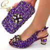 Dress Shoes Ladies Italian and Bag Set Decorated with Rhinestone Matching In Heels Women Comfy Platform Sal 230216