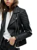 Damen Leder Kunstleder Mode Frauen Herbst Winter Motorrad Kunstleder Jacken Dame Langarm Biker Weiß PU Punk Streetwear Schwarze Mäntel 230216