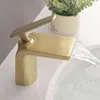 Bathroom Sink Faucets Waterfall Style MaBlack And Cold Mixing Basin Faucet Brass Single Hole Installation Brushed Gold Chrome