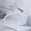 Banyo lavabo muslukları wzly havza beyaz pirinç açık tip şelale mikseri musluk soğuk su kastairas yapmak banheiro