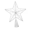 Decorações de Natal Glitter Star Tree Tree Topper Hollow-Out rotativo ornamentos à prova de quebra para a decoração do festival de festa de Natal