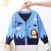 Dzieci Designer Ubrania kreskówka Lion Cardigan Baby Boy Girl Sweters Bear Knitwear Jumper Płaszcz B114