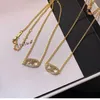 Sets Trendy Lovers Necklace Lab Diamond Cz Stone White Gold Filled chorker Pendant Necklaces for Women Bridal Party Wedding jewelry