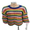 Женские свитеры весна 2023 г. Европа-ус-усайла пуллеры женщины/девушка ореолкрат полосатый полосатый рукав.