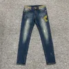 Jeans da uomo Designer Taglie forti Pantaloni ricamati Medusa da uomo Pantaloni gamba dritta di lusso Moda uomo Vintage Casual Cerniera Accesso Denim Alta qualità Ecle