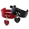 Choker zwarte punk hart kraag goth mode kettingen kawaii lederen vrouwen meisjes rock harajuku emo gotische sieraden