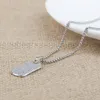 Fashion Silver Tag Pendant Necklace For Men Unisex Box Chain Classic Jewelry Anniversary Valentines Day Party Gift