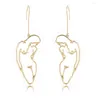 Dangle Earrings Art Abstract Body Lady Face Original Freedom Feamle Form for Women Big Statement Jewelry