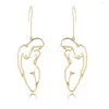 Dangle Earrings Art Abstract Body Lady Face Original Freedom Female Form Wire For Women Big Statement Jewelry