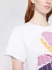 Isabel Marant Женская дизайнерская футболка Legal Style Color Blocking and Contrast Классический красочный принт Хлопок с круглым вырезом Модные топы Женская футболка с коротким рукавом