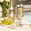 Posate usa e getta 6 pezzi Calici in oro rosa argento Tazza in plastica trasparente Bevanda Bicchieri di champagne Matrimonio Compleanno Festa Festival Forniture 230216