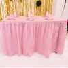 Couverts jetables en plastique rose, ensemble de nappe et jupes, housse anti-taches pour fête prénatale, décor de fête d'anniversaire pour fille, 230216