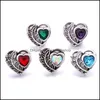 Charms Retro Sier Color Snap Button Heart Women Jewelry Findings 18Mm Metal Snaps Buttons Diy Bracelet Jewellery Wholesale Drop Deli Dhc9N