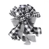 Kerstdecoraties Tree Top Boog kinderlijke langdurige toename sfeer sfeer vintage plaid treetop voor feestmas topper lint