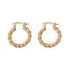 Hoop örhängen mode guld färg cirkel koreansk flätad twist för kvinnor örhängen smycken öronkolczyki 1z40c1