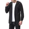 Jackets masculinos 2023 Autumn European Trend Men Black capuz jaqueta com capuz PLUSSINO MAIS MAIOS MAIOS MAIS CASUAL LONGO TOPS M-5XL