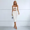 Casual Dresses Superior Quality Women Sexy Hollow Out Fashion Backless V Camisole Bandage Dress Elegant Long Atyle Evening Club Party