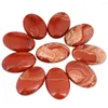 Jewelry Pouches TUMBEELLUWA Natural Red Jasper Oval Palm Stone Worry Healing Chakra Reiki Cabochon Decoration 60x40x20mm