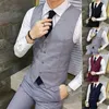 Men's Vests British Men's Suit Vest Slim Fit Business Chalecos Work Clothes Formal Attire Interview Party