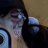 Dos boucles d'oreilles 3 pièces/ensemble Punk oreille Clip coréen délicat Zircon papillon femmes élégant perle pas de Piercing Cartilage bijoux