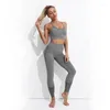 Active Sets Gym Workout Clothes For Women Seamless Leggings Training Suit Sportswear Female Fitness Yoga Set High Waist Pants Crop Top Bra