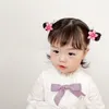 Koreanska flickor tecknad prinsessor hår tillbehör blomma kärlek hjärtmodellering söta barn hart gummi pannband barn rep hårband huvudbonad y008