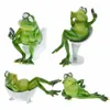 Konst och hantverk Tingke Creative Funny Toalett Sitting Bathtub Selfie Frog Harts Sculpture Decoration Nordic Garden Home Decoration Festival Gift J230216