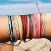 Kolorowe ręcznie tkane plecione liny przyjaźni urok bransoletki obrączki dla kobiet mężczyzn dziewczyna biżuteria plażowa
