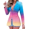 Costumes pour femmes toucher la peau à la mode femmes couleur unie costume manteau Blazer coupe-vent bureau fermeture à glissière vêtements d'extérieur