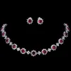 Zestawy biżuterii ślubnej Em luksusowe sześcienne cyrkon kryształowe nakcie