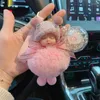 Portachiavi Cute Fluffy Sleeping Doll Pom Poms Portachiavi Ragazza Peluche Vita eterna Fiore Borsa Charm Car