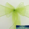 200pcs clássico plus size 275cm (l)*22cm (w) capa de cadeira de festas de banquete Sashes Grass Green Organza Cadeir Bow