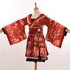 Lässige Kleider Mädchen Vintage japanischer Lolita-Hosenträger Schwarz Rot Sakura Blumendruck JSK