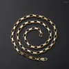 Chains 18K Gold Color 5MM Box Chain Silver Necklace For Men's Women Fashion Party Wedding Jewelry Christmas Gifts