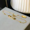 designer Bracelet Anklet for woman couple Gold plated 18K classic style 925 silver highest counter quality Will not fade anniversary gift with box 002