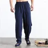 Men's Pants Plus Size M-5XL 6XL Men Arts Pant Mens Summer Casual Bloomers Black Grey Oversized Trousers Cotton Linen