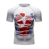 Mäns T-skjortor Herrens snabba torra fitness tees tights bodybuilding tops män under hudmuskel gym tågkomprimering t-shirt