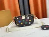 Cross Body YK Multi Pochette Crossbody Bag Colorful Dots Women Designer Monograms Canvas with Chain and Removable Coin Purse Multi Styles