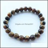 Charm Bracelets Tiger Eye Love Buddha Bangles Trendy Natural Stone Bracelet For Women Famous Brand Men Jewelry Drop Delivery Dh7Rw