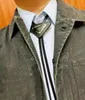 남성 여성 실크 넥 넥타이 키니 슬림 좁은 줄무늬 편지 편지 Jacquard Woven Neckties 손으로 많은 스타일의 상자