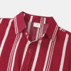 Été Hawaii Stripe Chemises Pour Hommes Vacances Plage De Sable À Manches Courtes Revers Jeunesse Simple Poitrine Casual Chemise Lâche ST-1