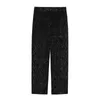 Mens Pants IEFB mens vintage black velvet embossed casual pants personality trend suit pants with pockets loose wide leg trousers 9Y4680 230216